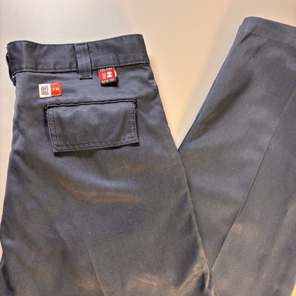 Big Bill FR Pants 34x30 Navy HRC 2 NFPA 70E 8.1 ATPV Flame Resistant Work